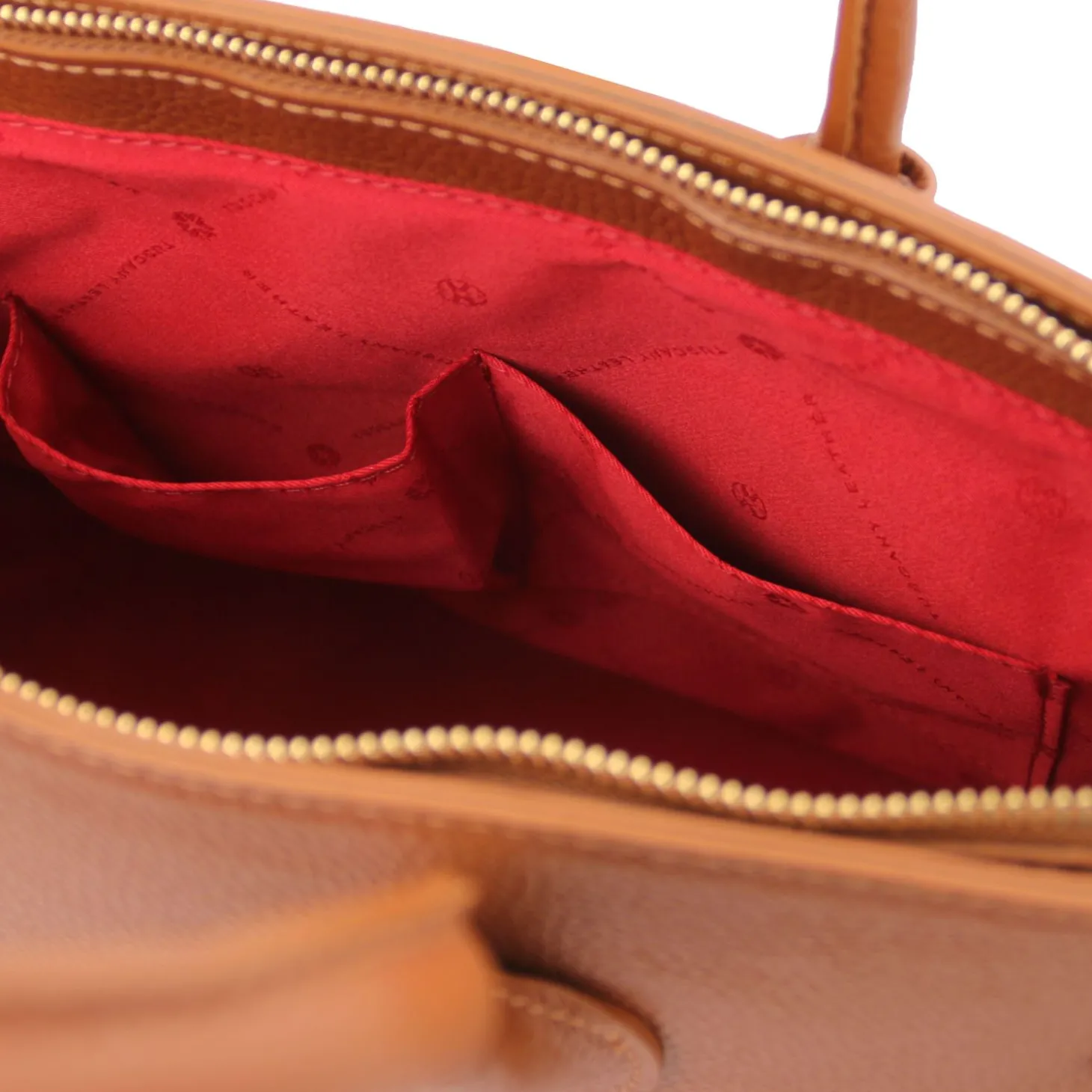 Leather Handbag With Golden Hardware
