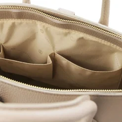 Leather Handbag With Golden Hardware