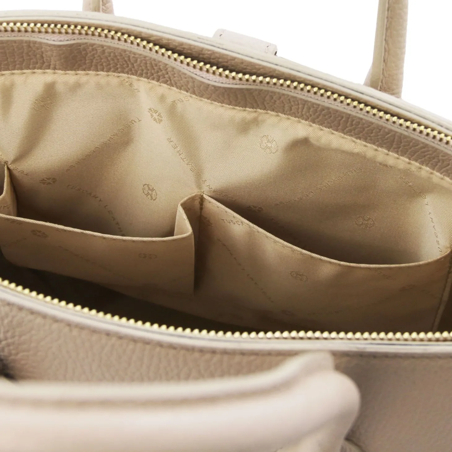 Leather Handbag With Golden Hardware