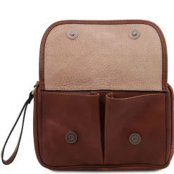 Leather Handy Wrist bag for men