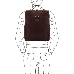 Leather Laptop Backpack - Large Size