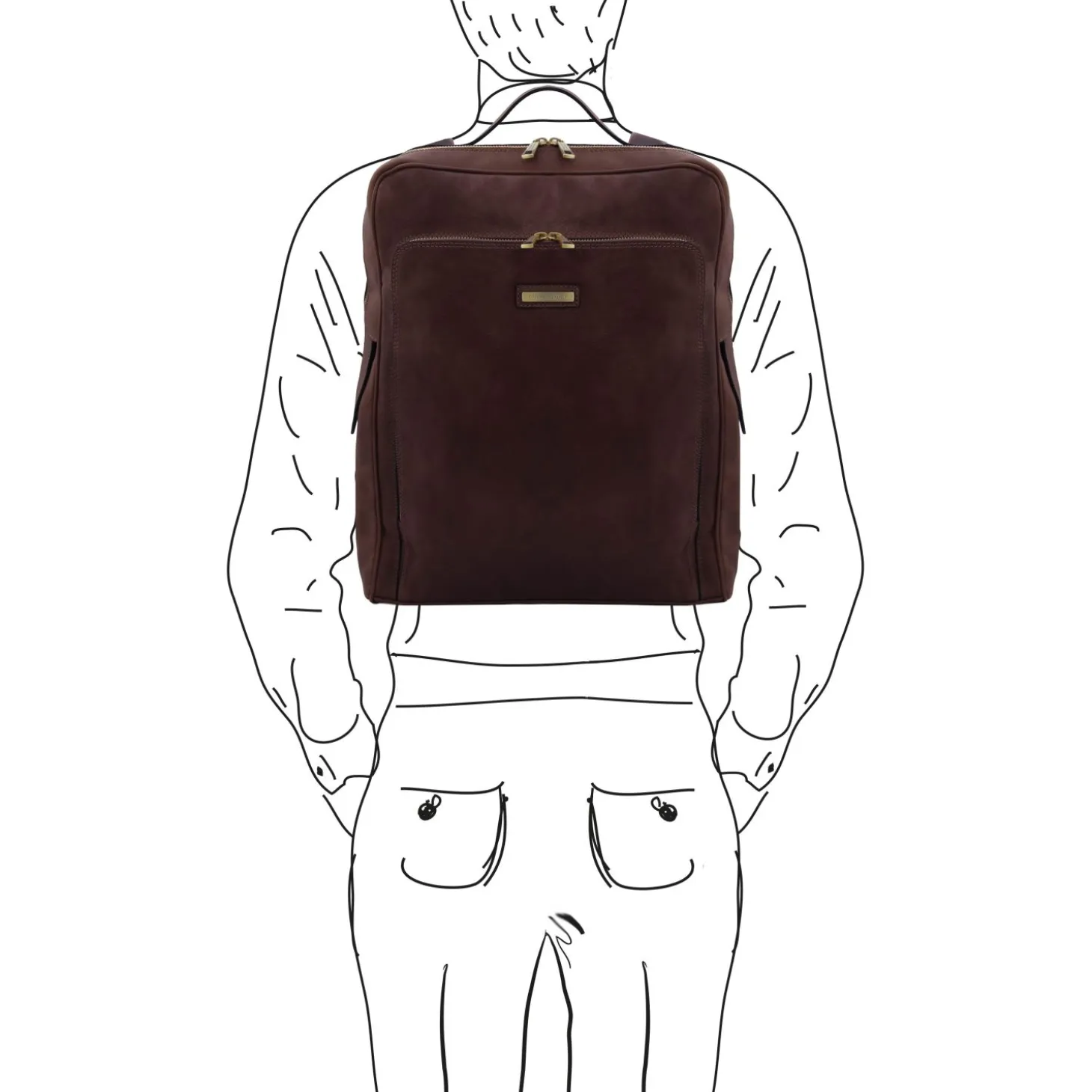 Leather Laptop Backpack - Large Size