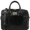 Leather Laptop Briefcase With Front Pocket