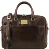 Leather Laptop Briefcase 2 Compartments With Front Pocket