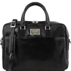 Leather Laptop Briefcase 2 Compartments With Front Pocket
