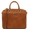Leather Laptop Briefcase With Front Pocket