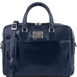 Leather Laptop Briefcase With Front Pocket