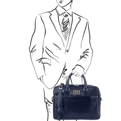 Leather Laptop Briefcase With Front Pocket