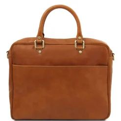 Leather Laptop Briefcase With Front Pocket
