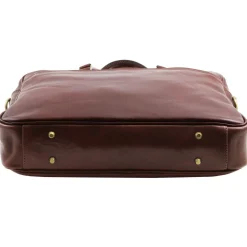 Leather Laptop Briefcase With Front Pocket