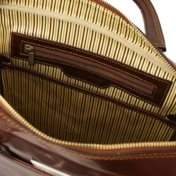 Leather Laptop Briefcase With Front Pocket