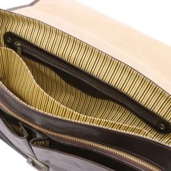 Leather Multi Compartment TL SMART Briefcase With Flap