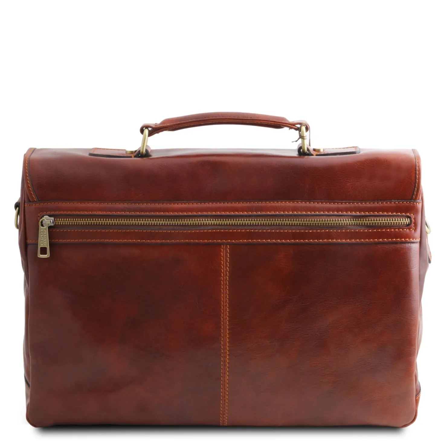 Leather Multi Compartment TL SMART Briefcase With Flap