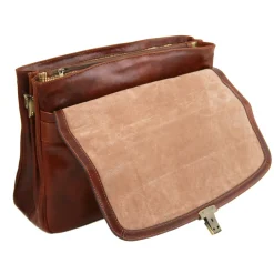 Leather Multi Compartment TL SMART Laptop Briefcase