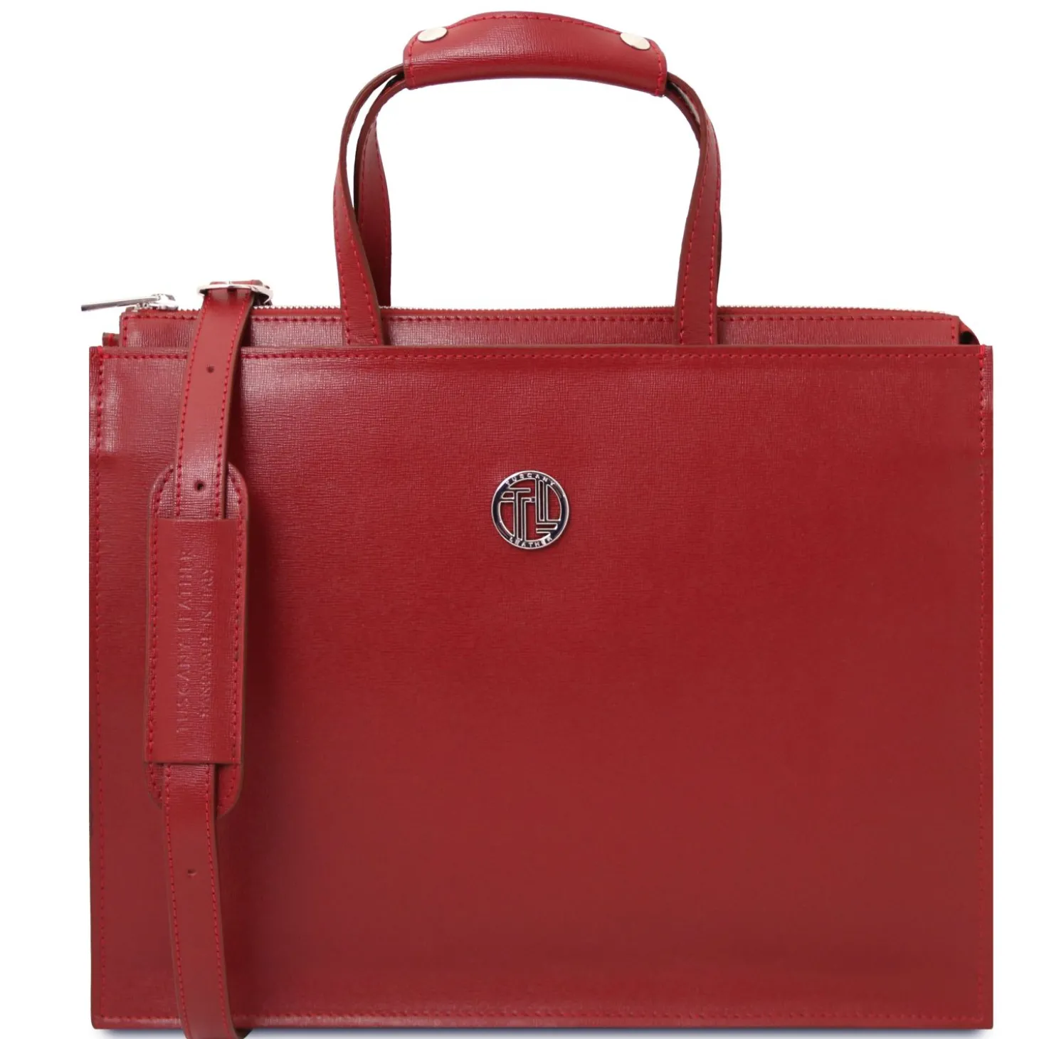 Saffiano Leather Briefcase 3 Compartments for Women