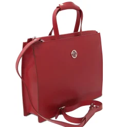 Saffiano Leather Briefcase 3 Compartments for Women