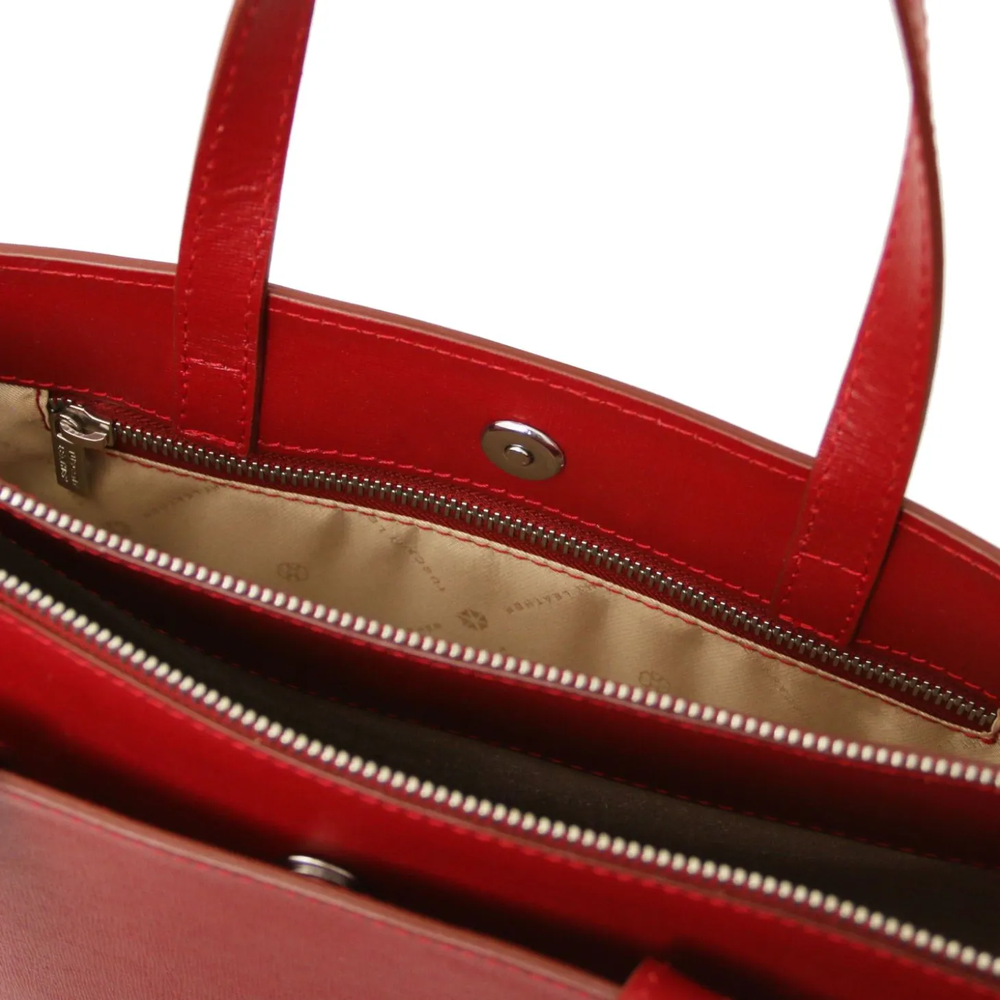 Saffiano Leather Briefcase 3 Compartments for Women