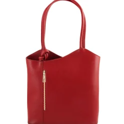Saffiano Leather Convertible Backpack Shoulderbag