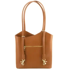 Saffiano Leather Convertible Backpack Shoulderbag