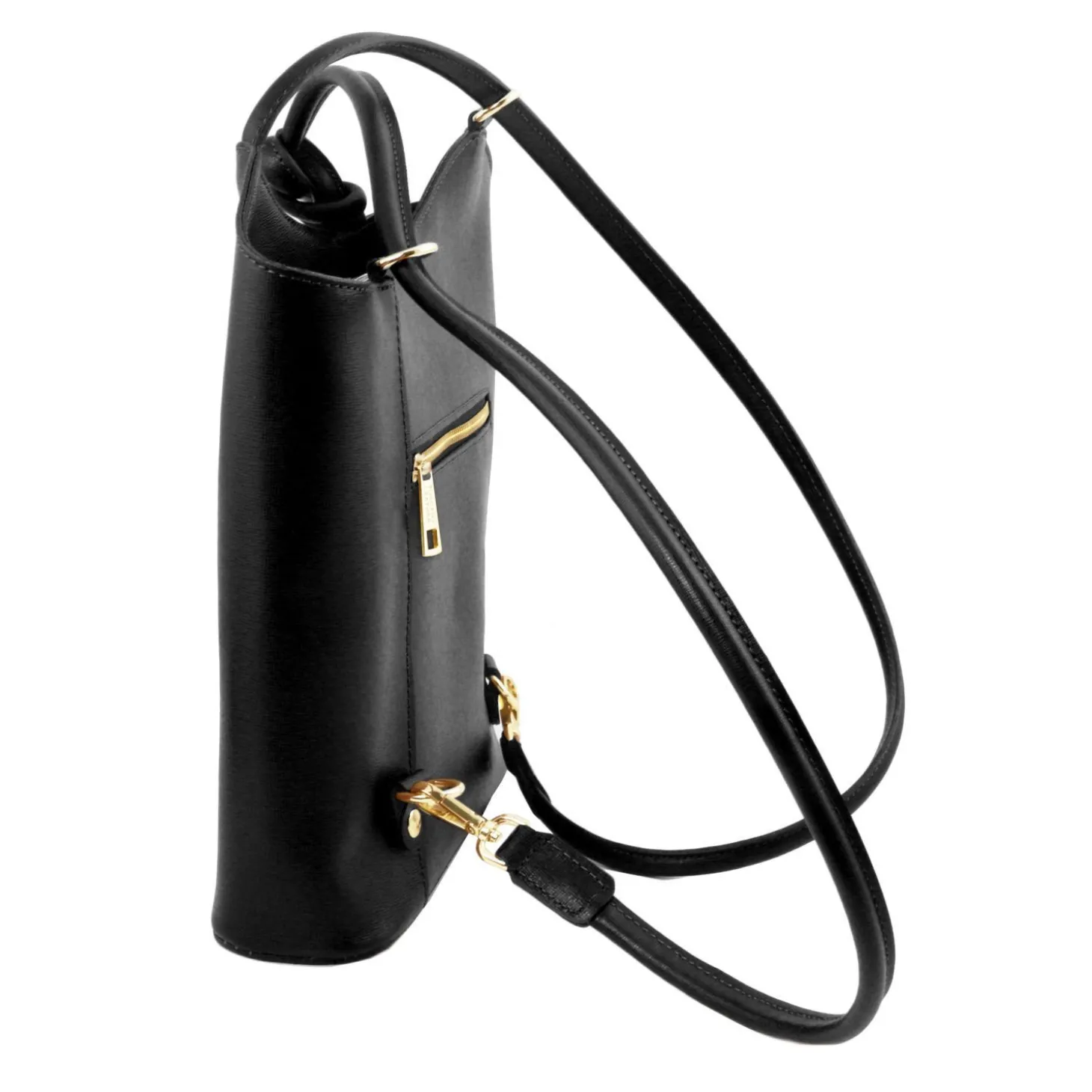 Saffiano Leather Convertible Backpack Shoulderbag