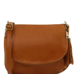 Soft Leather Shoulder bag With Tassel Detail