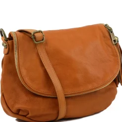 Soft Leather Shoulder bag With Tassel Detail