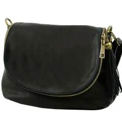 Soft Leather Shoulder bag With Tassel Detail
