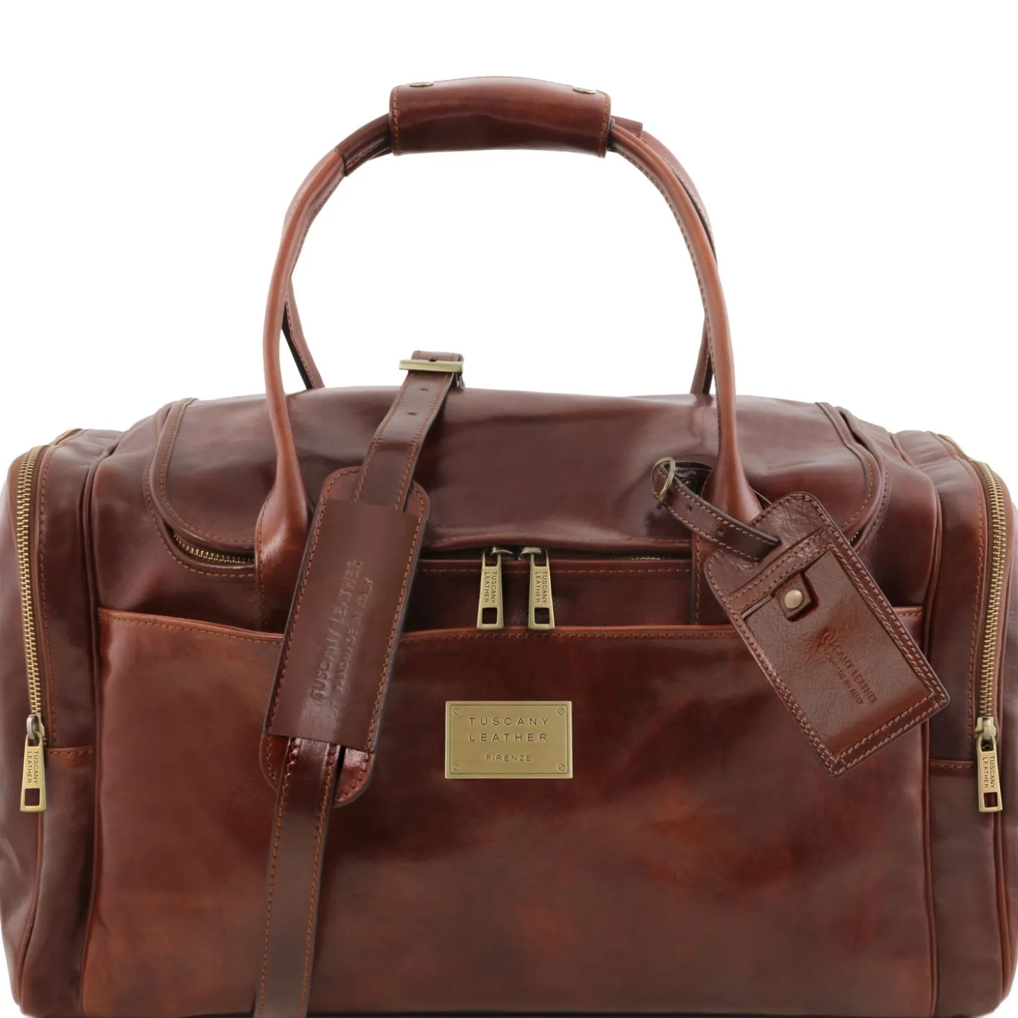 Travel Leather bag With Side Pockets