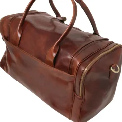 Travel Leather bag With Side Pockets