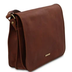 Two Compartments Leather Shoulder bag - Large Size