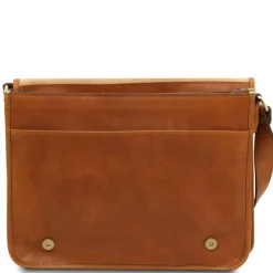 Two Compartments Leather Shoulder bag - Large Size
