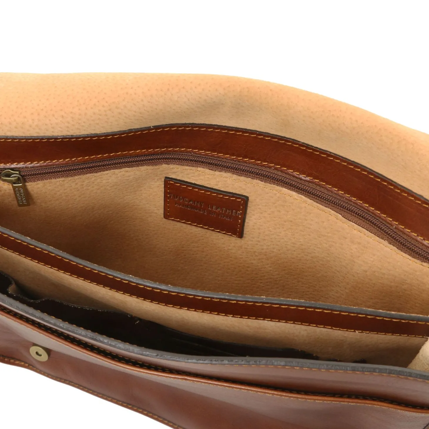 Two Compartments Leather Shoulder bag - Large Size