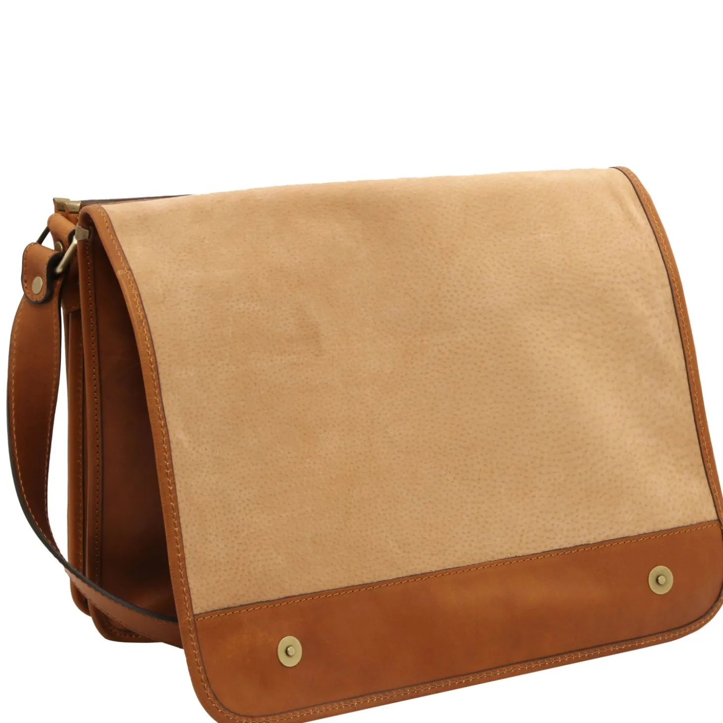 Two Compartments Leather Shoulder bag - Large Size