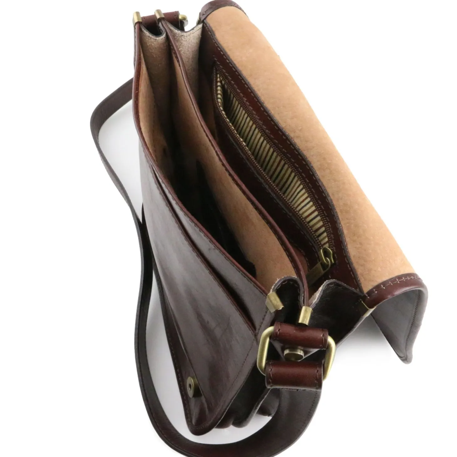 Two Compartments Leather Shoulder bag