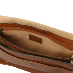 Two Compartments Leather Shoulder bag - Large Size