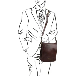 Two Compartments Leather Shoulder bag