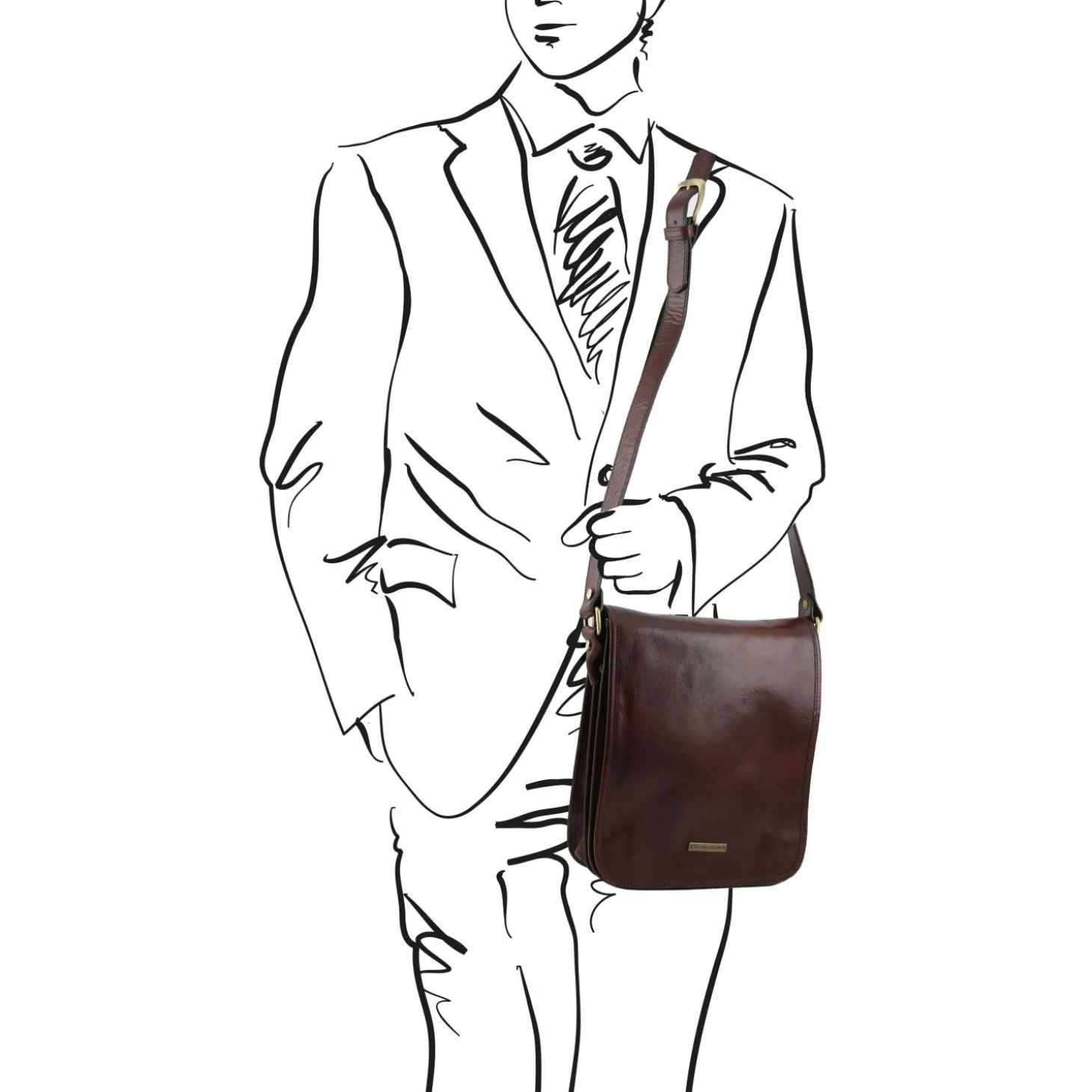 Two Compartments Leather Shoulder bag
