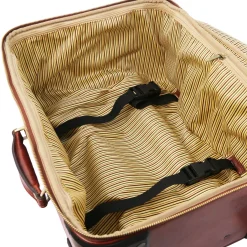 4 Wheels Vertical Leather Trolley