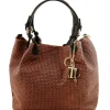 Woven Printed Leather Shopping bag
