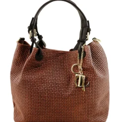 Woven Printed Leather Shopping bag